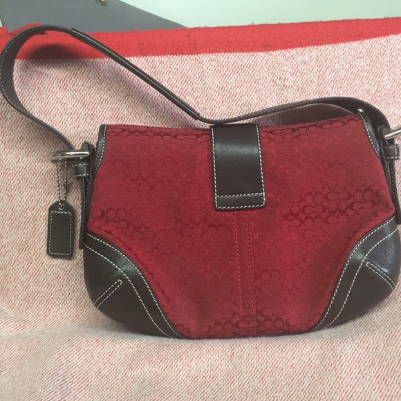 Coach purse: Red /Brown  W/silver accent D06W-6818 - Picture 5 of 8